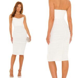 Michael Costello India  Midi White Dress Bodycon Size S